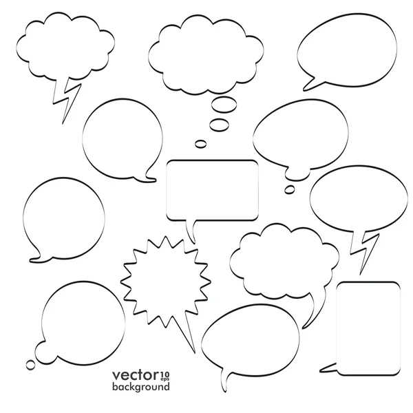 Burbujas de comunicación Negro Blanco — Vector de stock