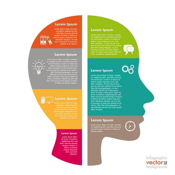 Grande tête colorée INfographique — Image vectorielle