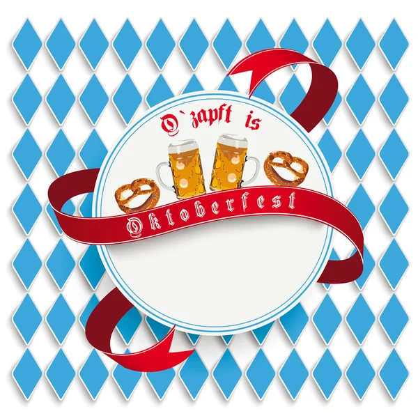 Monaco di Baviera Oktoberfest White Round Emblem — Vettoriale Stock