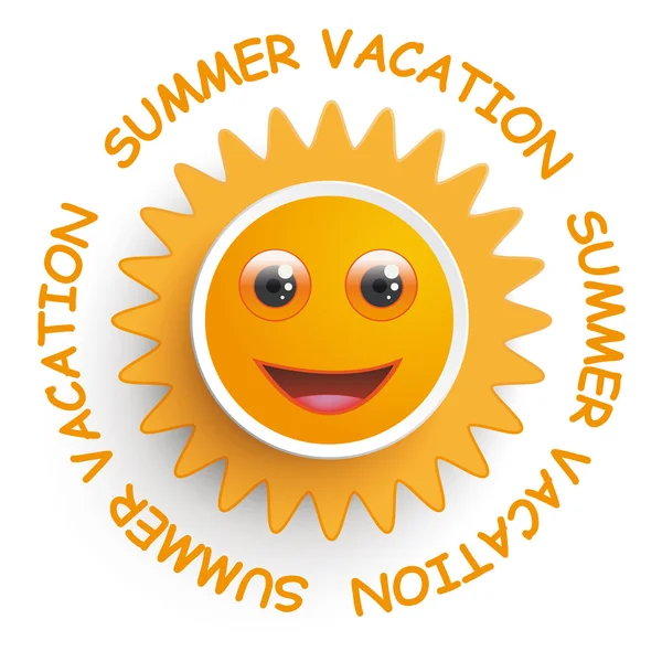 Soleil souriant Vacances d'été — Image vectorielle