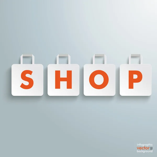 Libro bianco Shopping Bag Shop — Vettoriale Stock