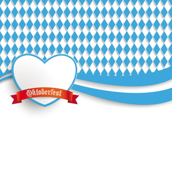 Bavarian Oktoberfest Flyer Heart — Stock Vector