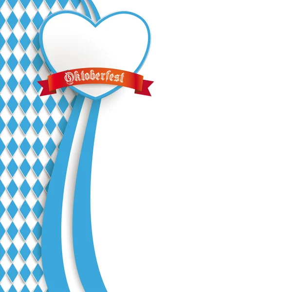 Bávaro Oktoberfest Flyer Oblong Colors Heart — Archivo Imágenes Vectoriales