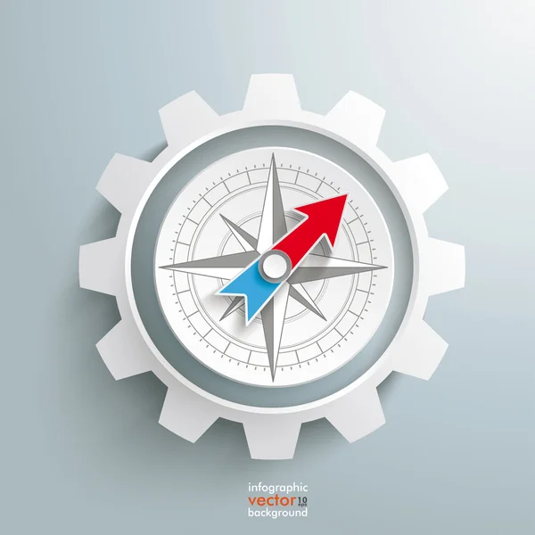 White Gear Compass — Stock Vector