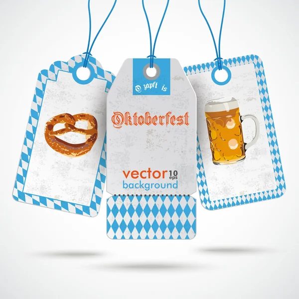 Oktoberfest Preisaufkleber Bier Breztel — Stockvektor