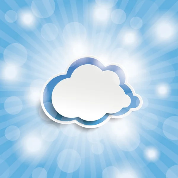 Rayos de cielo azul Nube azul — Vector de stock