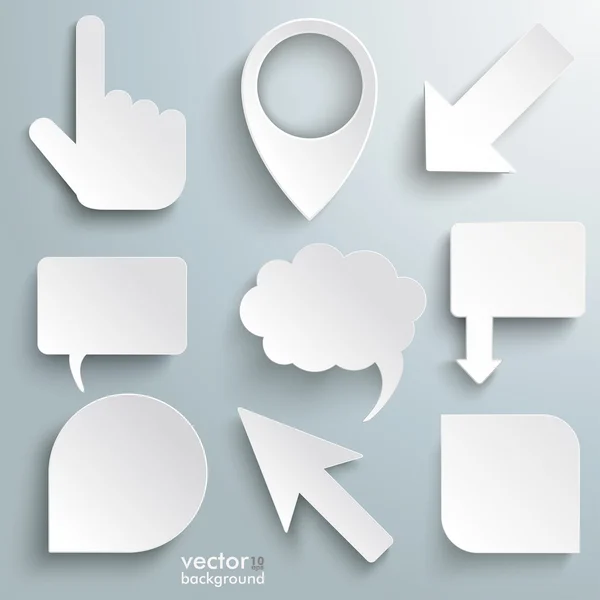 Witte markeringen Set — Stockvector