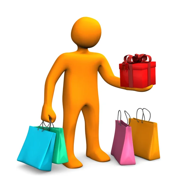 Manikin Shopping Bags Gift — Stock Photo, Image