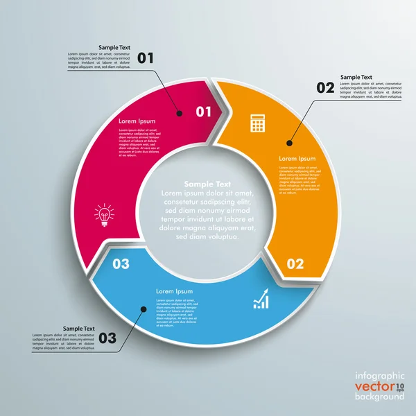 Anneau 3 Options Ajout du cycle — Image vectorielle