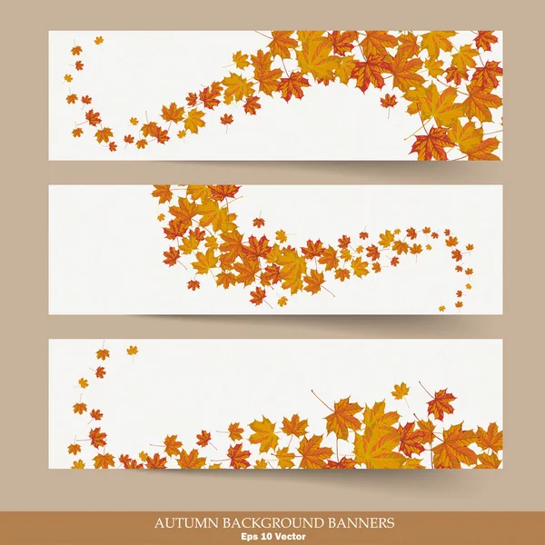 Three Autumn Banners — Stock Vector