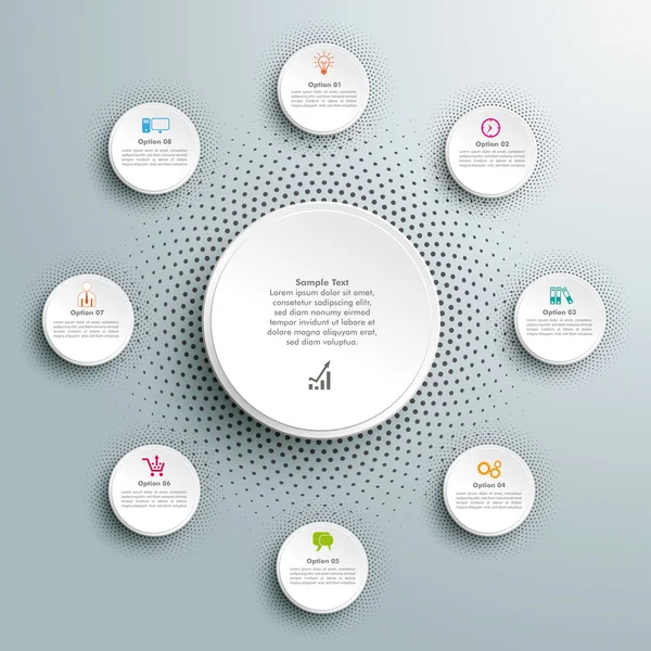 White Paper Circles Infographic — Stock Vector