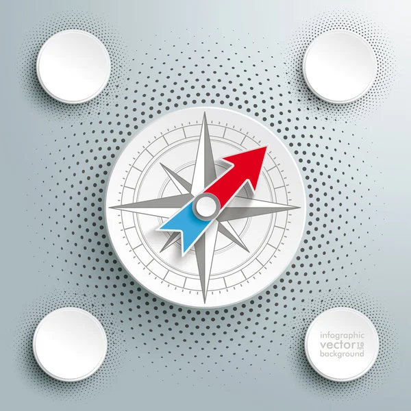 White Paper Compass — Stock Vector