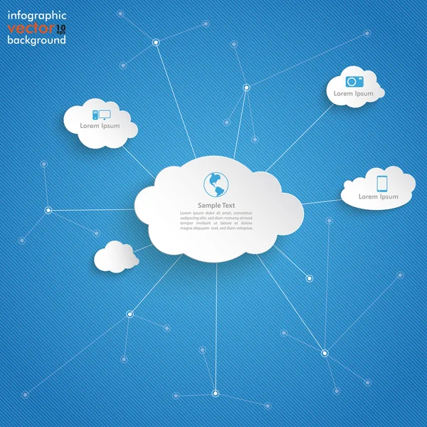 Nubes blancas Blue Sky Networks — Vector de stock