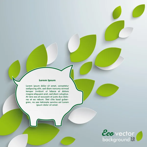 Κουμπαράς πράσινα φύλλα — Διανυσματικό Αρχείο