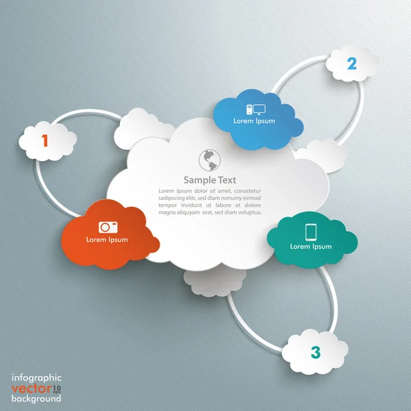 Infográfico de computação em nuvem — Vetor de Stock