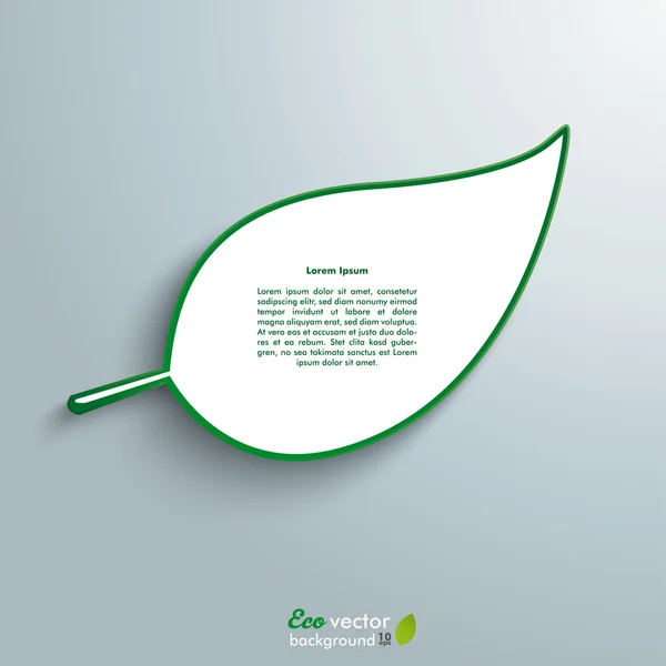 Infografica Big Green Leave — Vettoriale Stock