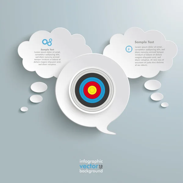 2 White Thought 1 Speech Bubble Target - Stok Vektor