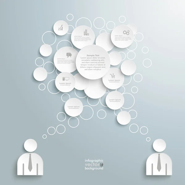 White Speech Bubble Circles 2 hommes d'affaires — Image vectorielle