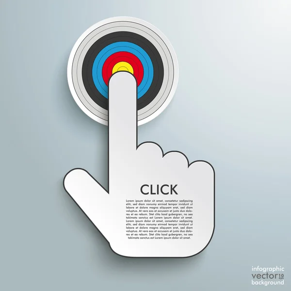 Clique mão botão alvo —  Vetores de Stock