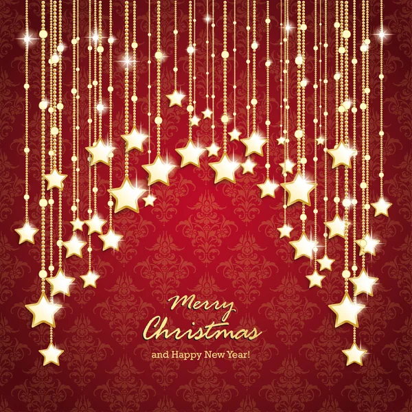 Golden Christmas Stars — Stock Vector