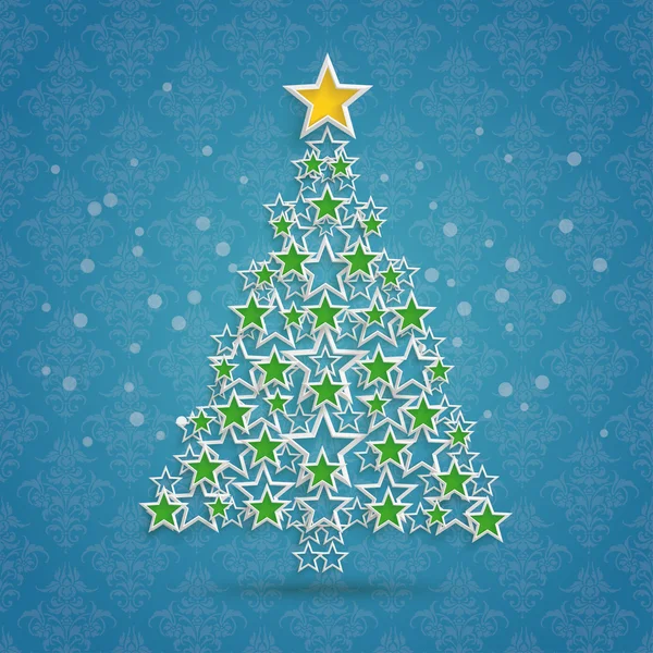 Árvore de Natal estrelas — Vetor de Stock
