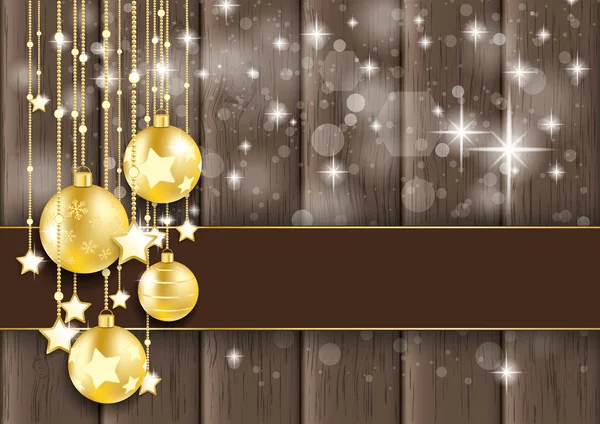 Golden Baubles Stars — Stock Vector