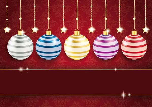 Baubles colorés et étoiles — Image vectorielle