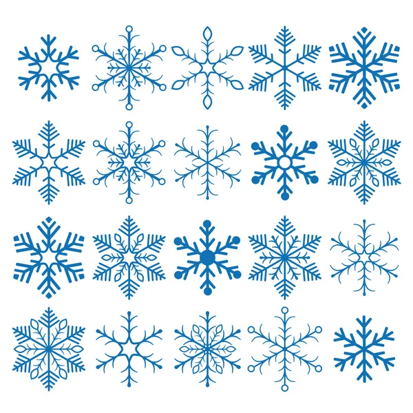 Flocons de neige bleu Noël — Image vectorielle