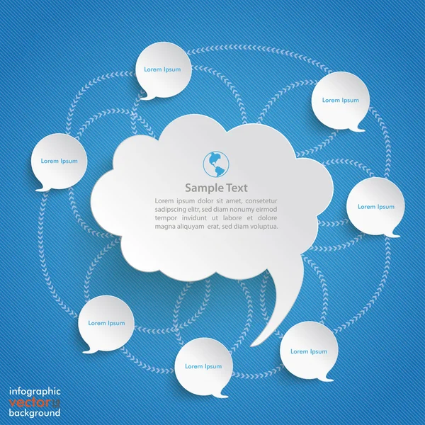 Discussão bolhas fundo azul — Vetor de Stock