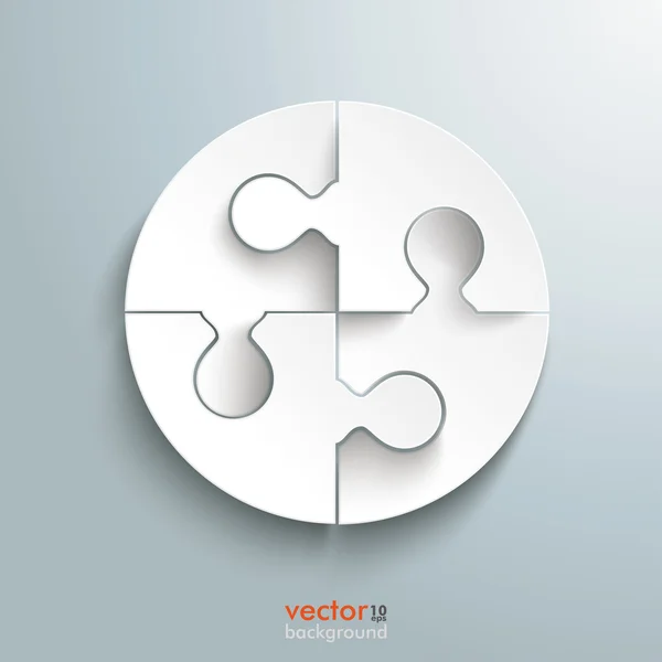 Wit papier cirkel puzzel — Stockvector