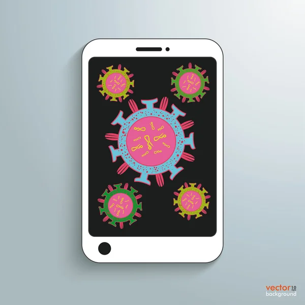 Smartphone Virus Infection — Stock Vector