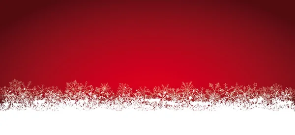Lon κόκκινη κάρτα Χριστουγέννων νιφάδες χιονιού — Διανυσματικό Αρχείο