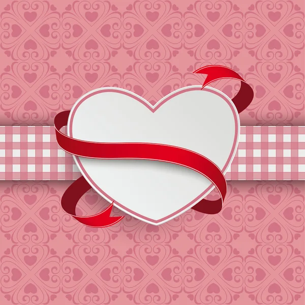 Hart vlag dubbele doek valentinsday ornamenten — Stockvector