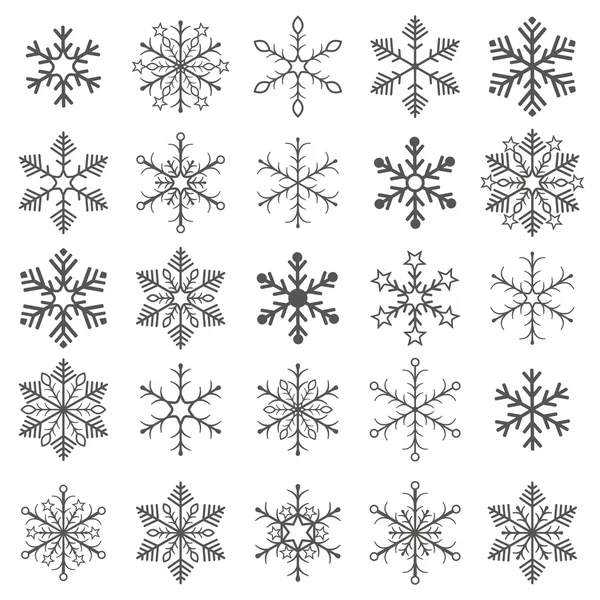 Серые снежинки Белый фон — стоковый вектор