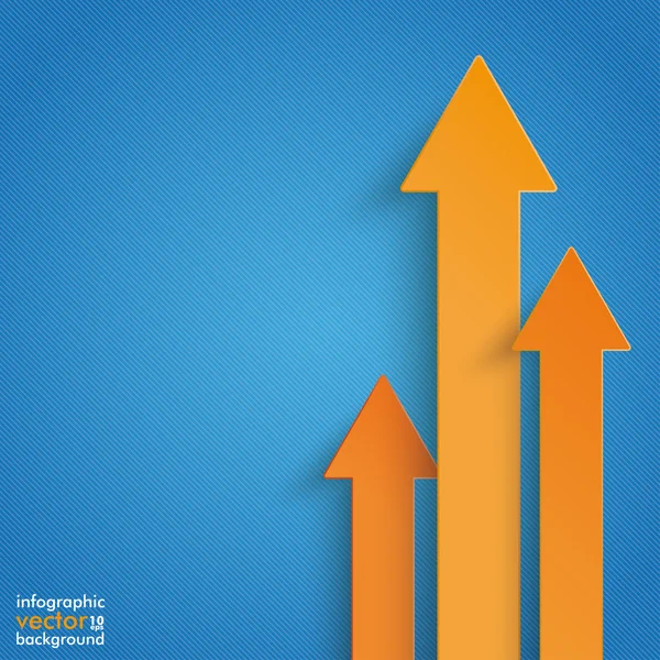 Três setas laranja crescimento —  Vetores de Stock
