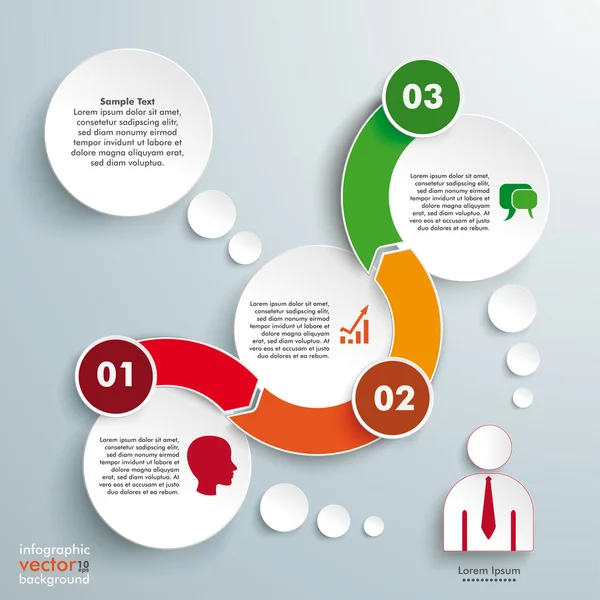 Ola 3 Círculos Cronología Infografía — Archivo Imágenes Vectoriales