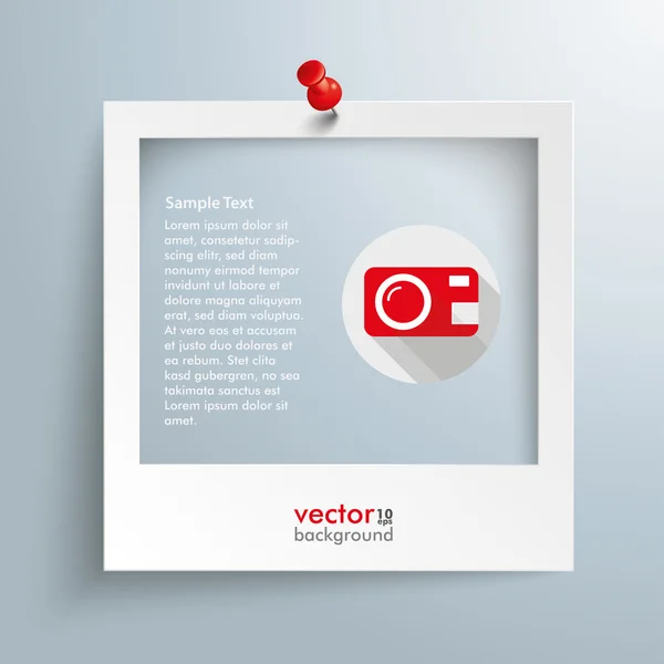 Photo frame kameran ikonen häftstift — Stock vektor