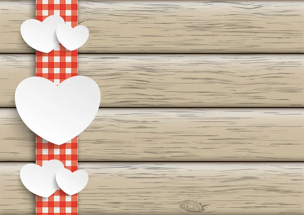 Полотенце деревянные сердца — стоковый вектор