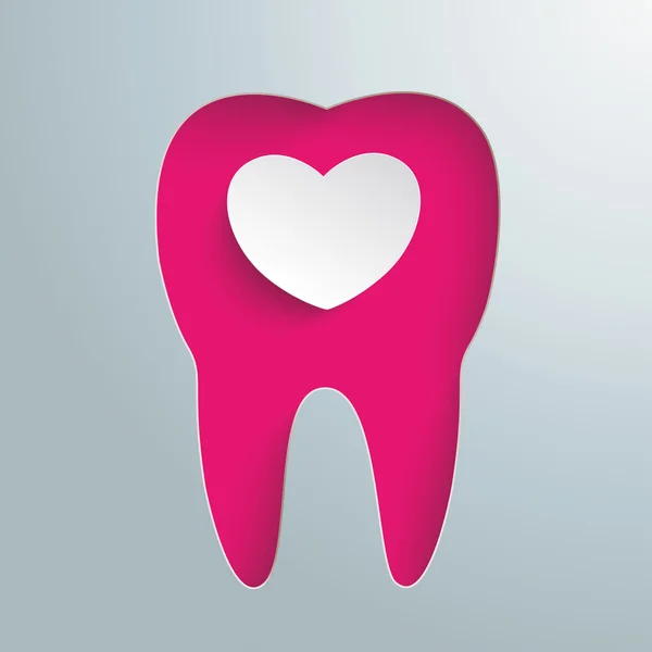 Srebrny tło ząb dziury serca — Wektor stockowy