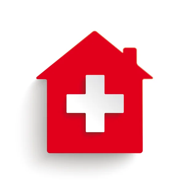 Νοσοκομείο κόκκινο σπίτι — Διανυσματικό Αρχείο