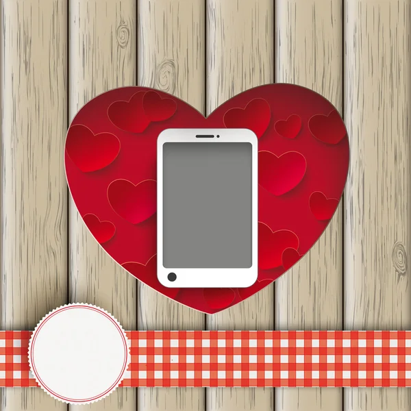 Καρδιά τρύπα με Smartphone — Διανυσματικό Αρχείο