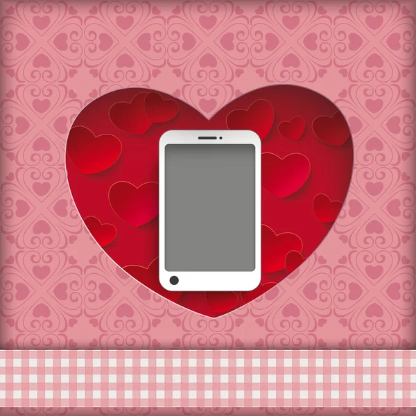 Srdce Hole Smartphone — Stockový vektor