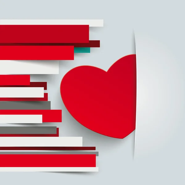 Κόκκινη καρδιά εγγράφου γραμμές — Διανυσματικό Αρχείο