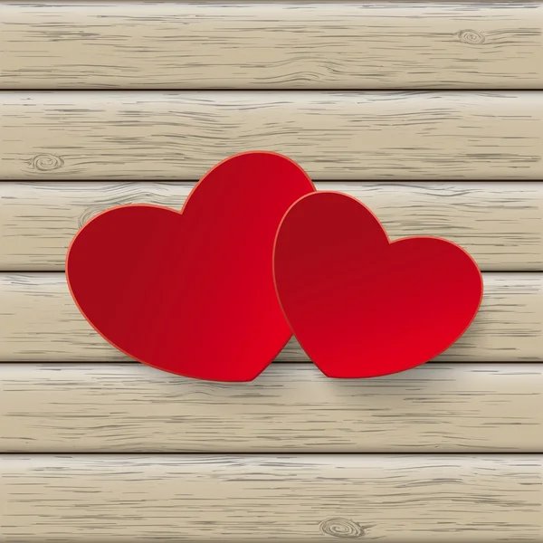 Två röda hjärtan — Stock vektor