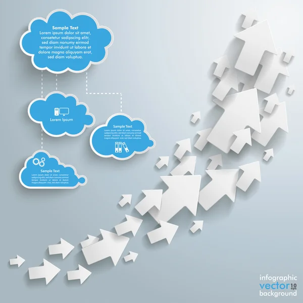 A felhők fehér nyilak — Stock Vector