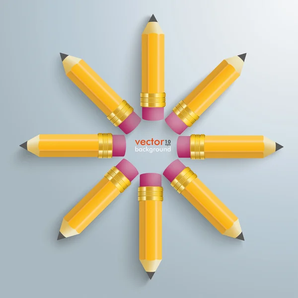 Lápices amarillos Sun — Vector de stock