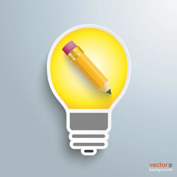 Bulb With Pencil — Stock Vector