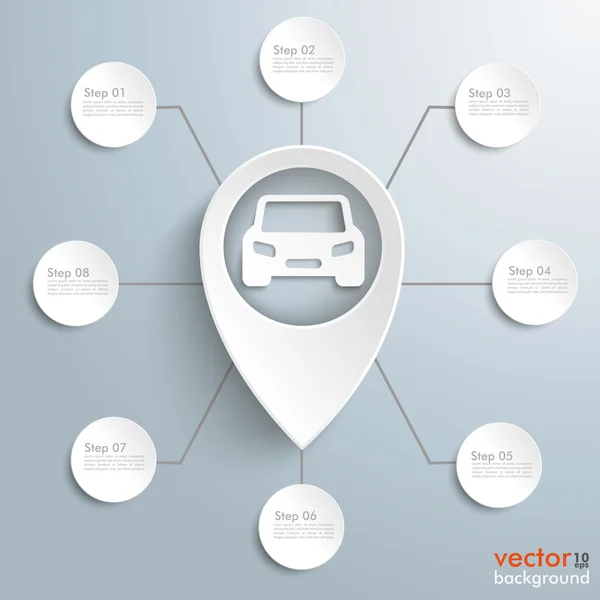 Big White Marker Car — Stock Vector