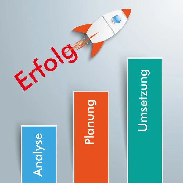 Framgång strategi raket — Stock vektor