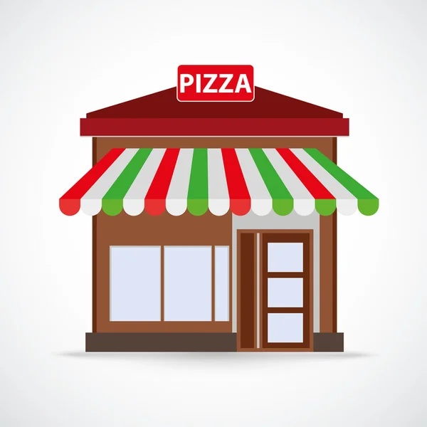 Edificio de restaurante de pizza — Vector de stock